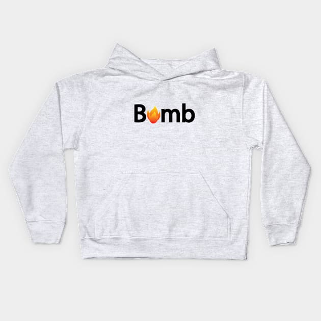 Bomb typographic logo design Kids Hoodie by CRE4T1V1TY